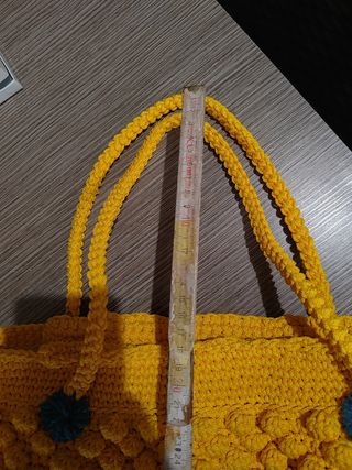 Borsa donna macramé giallo e blu