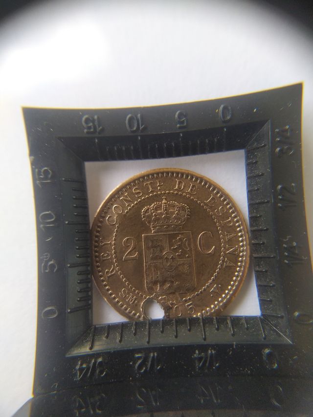 Monedas de dos céntimos de 1905 alfonso