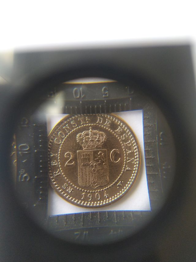 Monedas de 2 céntimos de 1904 de alfonso