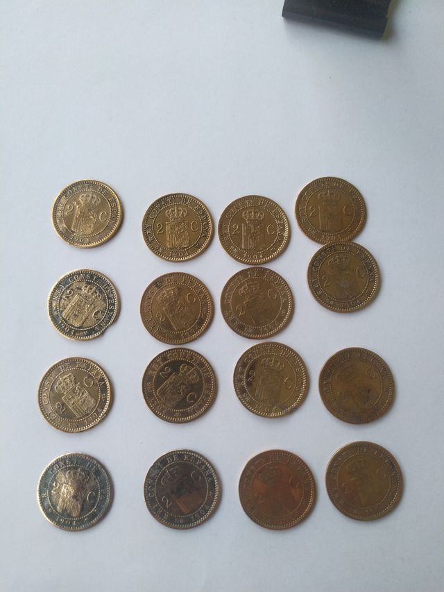 Monedas de 2 céntimos de 1904 de alfonso