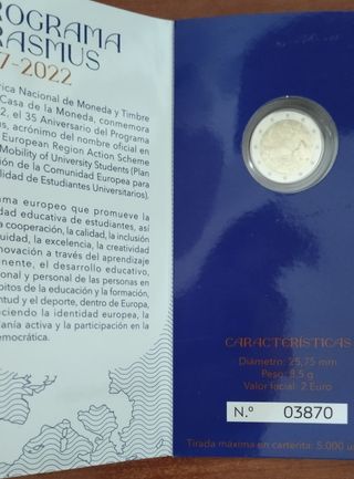 2 euros España 2022 Erasmus proof