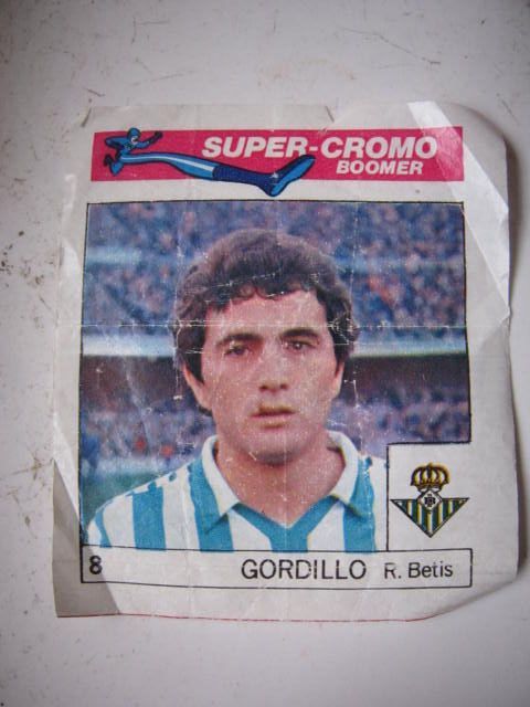 cromo super boomer chicles Gordillo Betis 8 fútbol