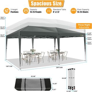 Carpa Plegable 3x6 para Exteriores 3x6, 3x6 cenado