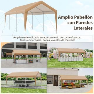 Carpa de Garaje Portátil de 3 x 6m, con Estructura