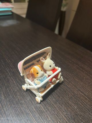 Sylvanian families carrito doble para bebes