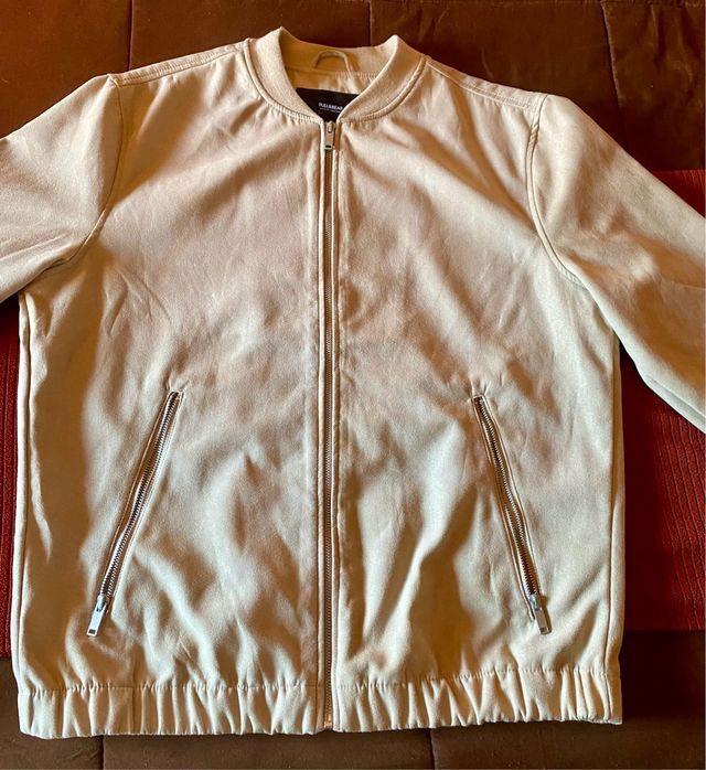 Giacca bomber in pelle scamosciata