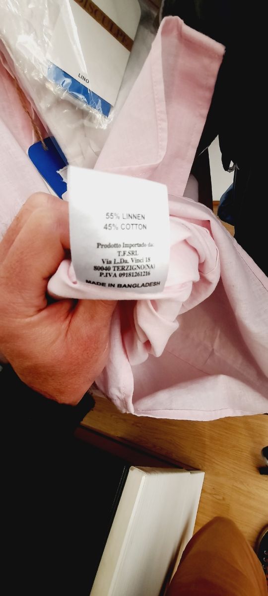 Camicia elegante uomo cotone lino sagomata