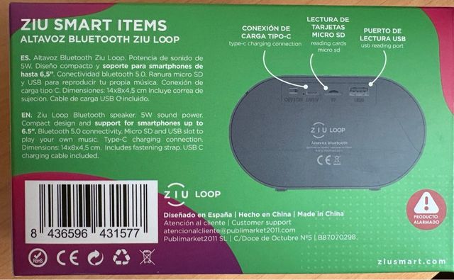 Altavoz Bluetooth 5.0 con soporte para móvil