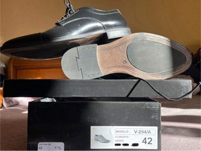 Zapatos Oxford Negro Piel Florentic hombre. T. 42