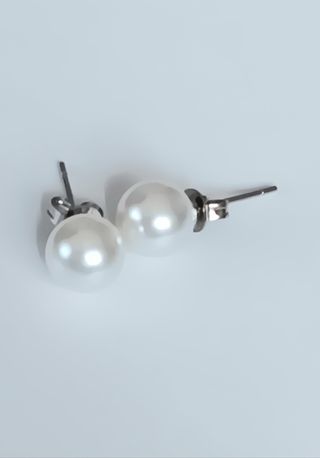 Pendientes perla redonda y plata 