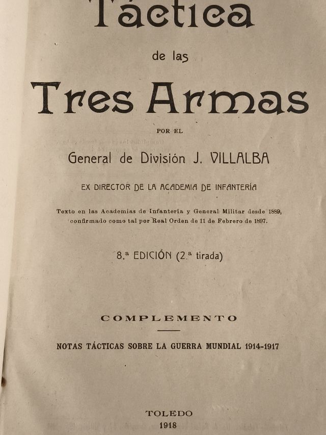 TÁCTICAS SOBRE LA GUERRA MUNDIAL TOLEDO AÑO 1918