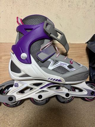Patines linea niña/niño 35/38 casco y mochila