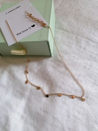 Collar Mini Moons Singularu plata baño oro