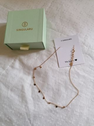 Collar Mini Moons Singularu plata baño oro