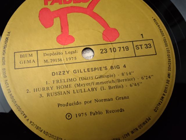 Vinilo Dizzy Gillespie´s Big 4