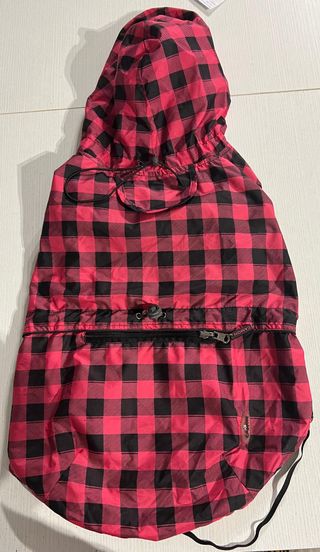 Impermeabile con cappuccio quadri per cani