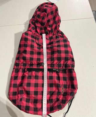 Impermeabile con cappuccio quadri per cani