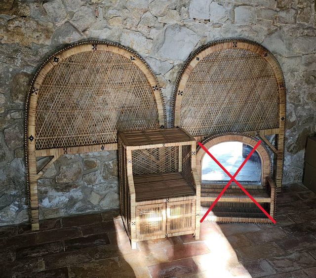 Camera da letto vintage in rattan