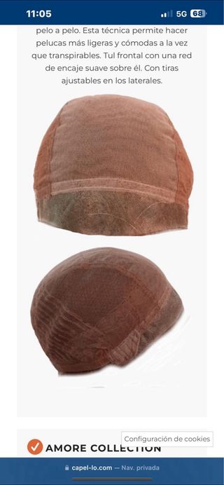 Peluca pelo natural sin costura