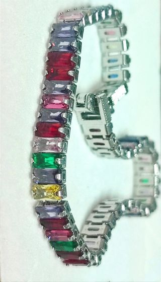 PULSERA TENIS DE CIRCONITAS DE COLORES