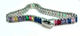 PULSERA TENIS DE CIRCONITAS DE COLORES