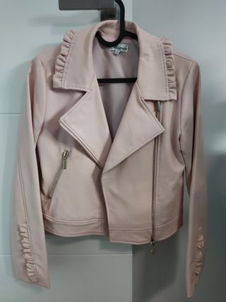 Chaqueta cuero rosa little kings