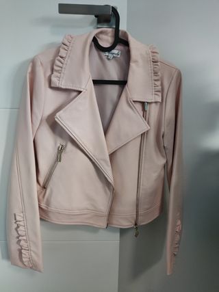Chaqueta cuero rosa little kings