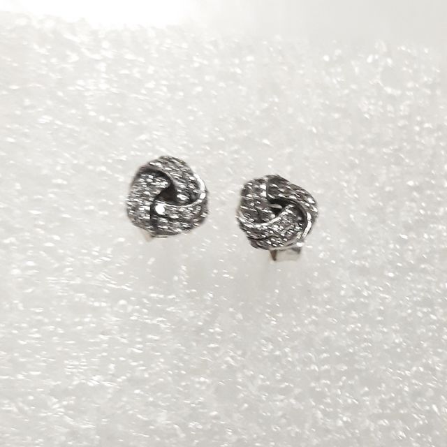 Orecchini argento Pandora nodo d'amore