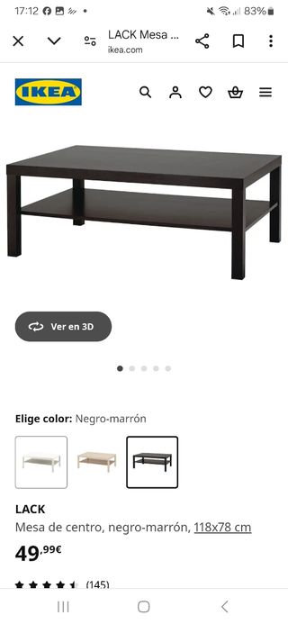 Mesa baja grande ikea lack