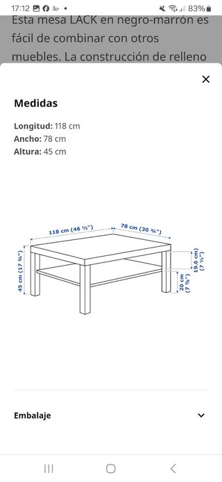Mesa baja grande ikea lack