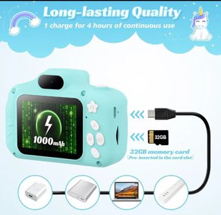 Cámara infantil unicornio 32GB