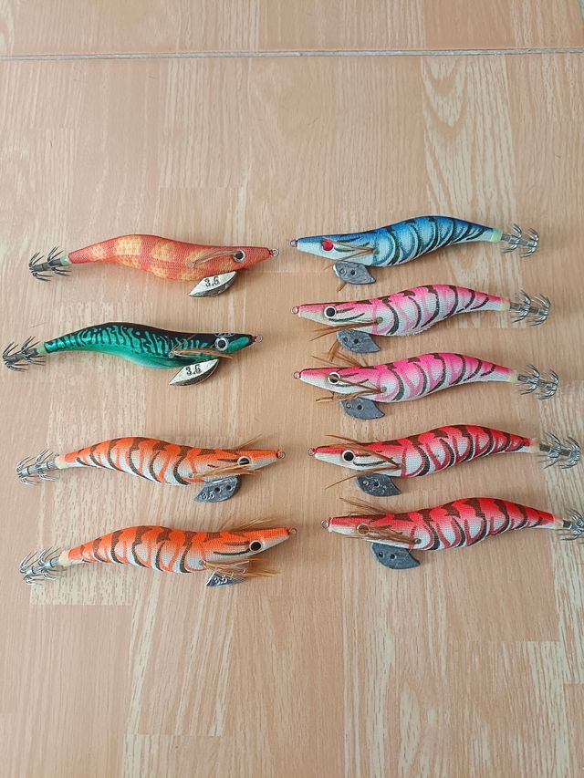 Jibioneras pesca calamar, bombetas, boyas