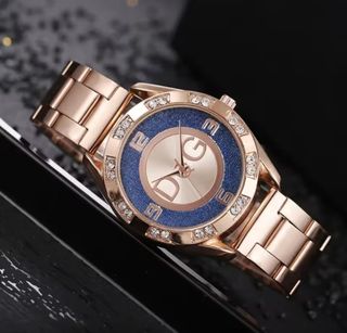 Reloj de Cuarzo de Acero DQG de Mujer Rosa y Azul