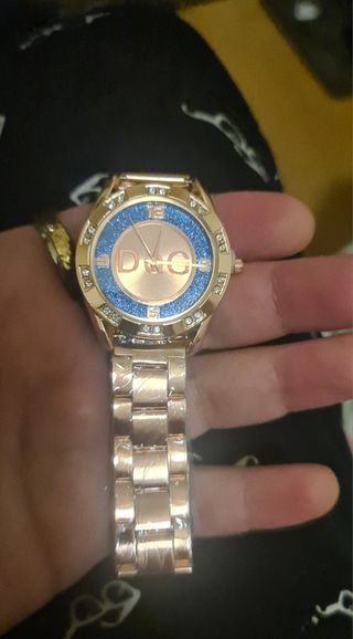 Reloj de Cuarzo de Acero DQG de Mujer Rosa y Azul