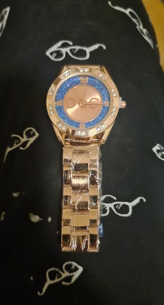 Reloj de Cuarzo de Acero DQG de Mujer Rosa y Azul