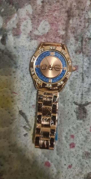 Reloj de Cuarzo de Acero DQG de Mujer Rosa y Azul