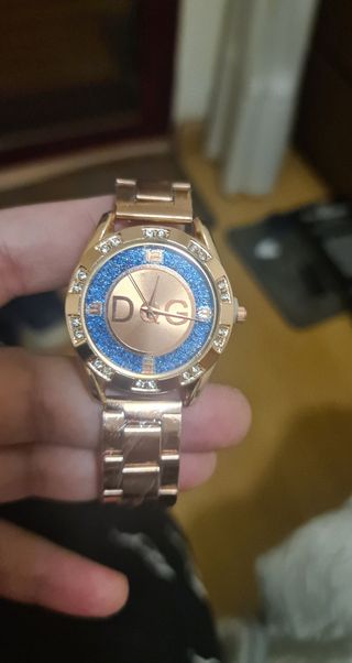 Reloj de Cuarzo de Acero DQG de Mujer Rosa y Azul
