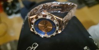 Reloj de Cuarzo de Acero DQG de Mujer Rosa y Azul