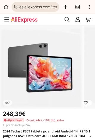 Tablet 10,1 Teclast P30T 6+128gb