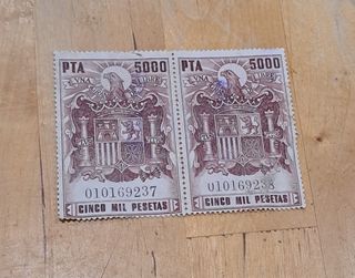 Sello póliza Águila 5000 pta Franco 