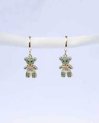 Conjunto oro18k laminado circonitas oso