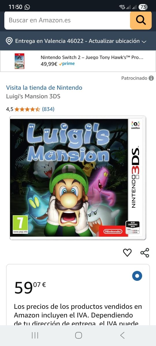 Juego nintendo switch 3ds