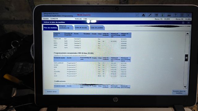 cableado y codificado volante con levas M5 SMG