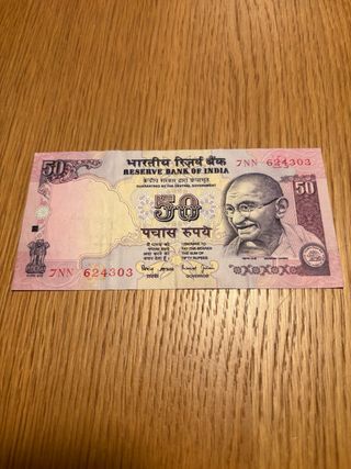 Billete 50 rupias indias
