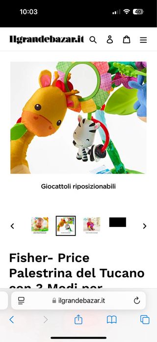 Gimnasio bebé  MUSICAL fisherprice con juguetes