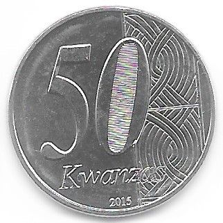 MONEDA ANGOLA 2015. 50 Kwanzas. 40 Aniv. Independ