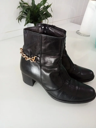 Botines Piel Negros Mujer 37