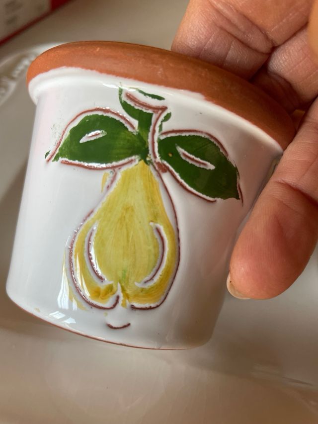 Set 3 vasetti in terracotta dipinta a mano 