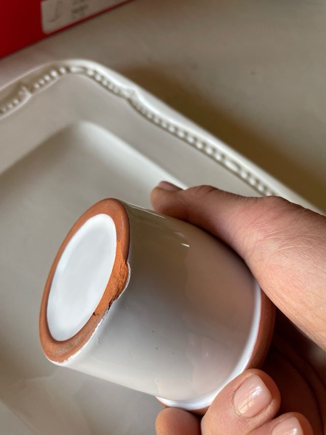 Set 3 vasetti in terracotta dipinta a mano 