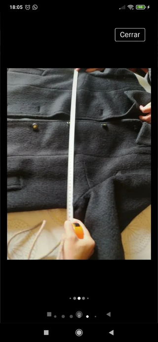 Abrigo Chaquetón lana mujer paño negro 52
